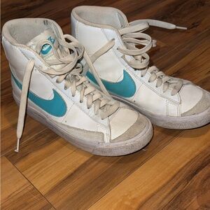 Nike Blazers with Blue Highlights
